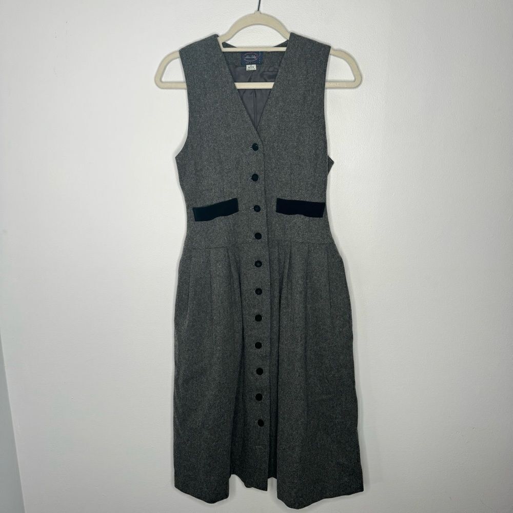 Allen Solly gray wool midi dress size 2 petite